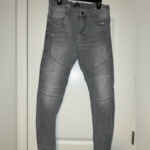 Zara Men's Skinny Biker Jeans Gray 36x28